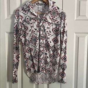 Cowgirl Tuff Print Shirt - White, Red, and Black